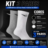 Kit Meias Esportivas Cano Alto Premium I Multimarcas [LOGO] I Conforto&Durabilidade I100%ALGODÃO I 2026