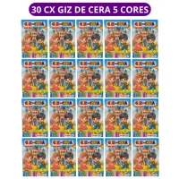 30 cx Mini Giz de Cera 5 Cores P/ Kit Festa Infantil Lembrancinha Artesanato 50, 40, 30, 20 ou 10